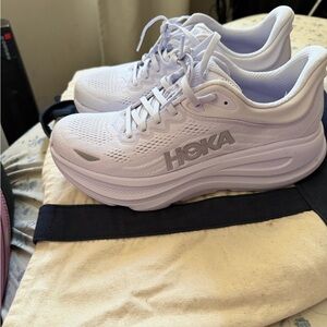 Hoka One One Women's Light Purple Athletic Shoes bondi 9